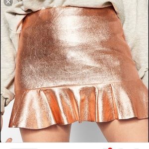 Zara skirt metallic rose gold size small